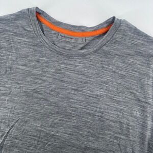 Icebreaker Cool-Lite T-Shirt Mens Large Grey Heather Merino Wool Short Sleeve